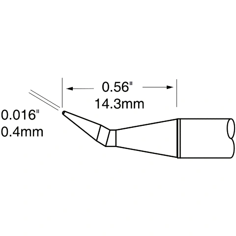 ראש לידית מלחם - METCAL PTC-7CN1404A - CONICAL 0.4MM METCAL