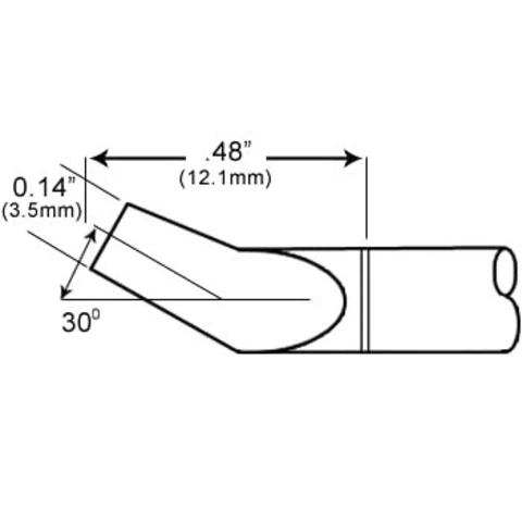 ראש לידית מלחם - METCAL PTC-7FB1235R - BLADE 3.2MM METCAL