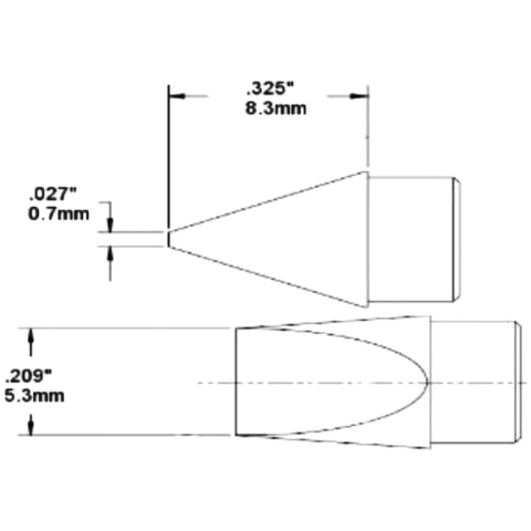 ראש לידית מלחם - METCAL HCV-9CH0053S - CHISEL 5.3MM METCAL