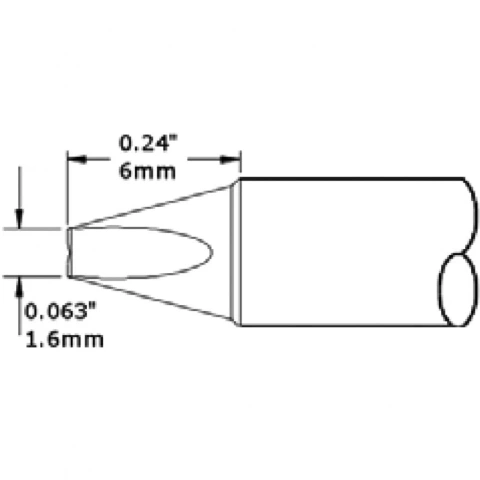 ראש לידית מלחם - METCAL CVC-7VG0016A - CHISEL 1.6MM METCAL