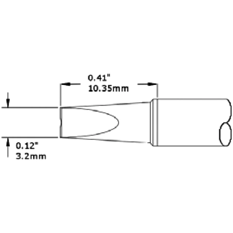 ראש לידית מלחם - METCAL CVC-7VG0032A - CHISEL 3.2MM METCAL