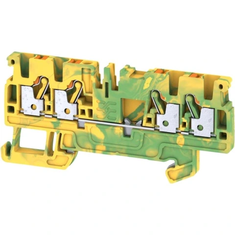 מחבר טרמינל בלוק לפס דין - 4WAY , 2.5MM² , 300A , 800V , YL/GN WEIDMULLER