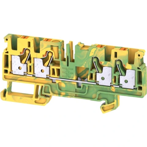 מחבר טרמינל בלוק לפס דין - 4WAY , 4MM² , 480A , 800V , YL/GN WEIDMULLER