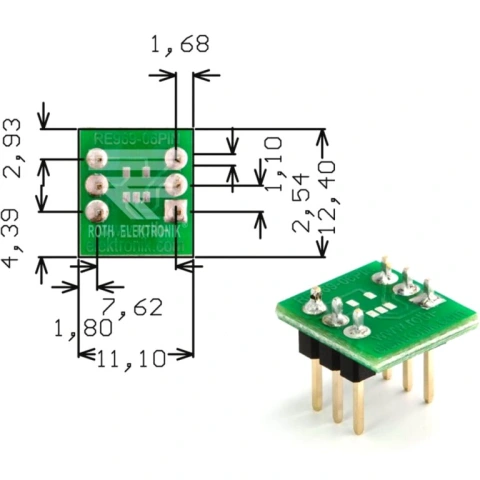 לוח מתאם לרכיבי TSSOP-5 ~ DIP - SMD ROTH ELEKTRONIK