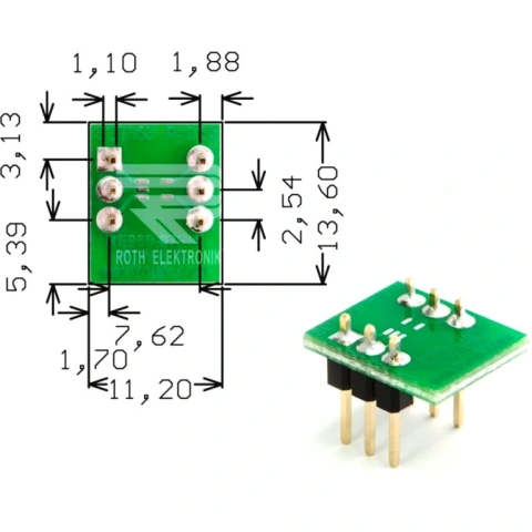 לוח מתאם לרכיבי SOT-353-6 ~ DIP - SMD ROTH ELEKTRONIK