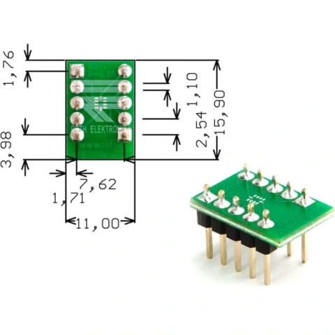 לוח מתאם לרכיבי QFN-10 ~ DIP - SMD ROTH ELEKTRONIK