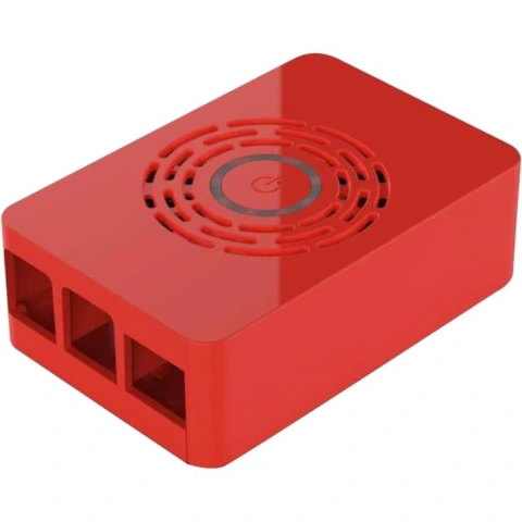 קופסת זיווד - RASPBERRY PI 4 PREMIUM POWER CASE - RED MULTICOMP PRO