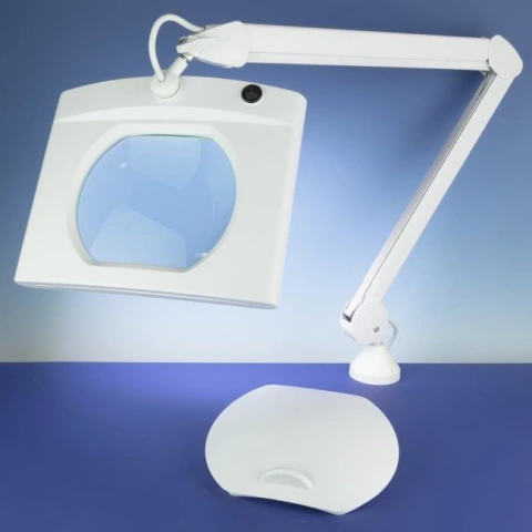 מנורת עבודה שולחנית עם זכוכית מגדלת - PREMIUM LED - הגדלה X3 LIGHTCRAFT