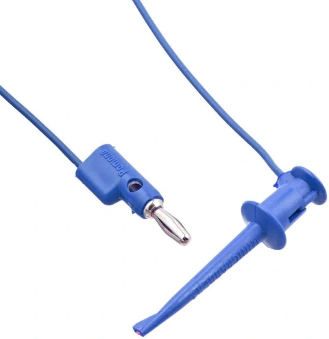 כבל בדיקה כחול - POMONA 3782 , HOOK ~ 4MM PLUG , 1.5M POMONA