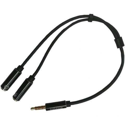 כבל מתאם PRO SIGNAL - PL 3.5MM 4P (M) - 2XPL 3.5MM (F) 0.25M PRO-SIGNAL