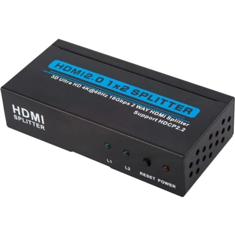 מפצל אקטיבי 2PORT , 3D & 4K UHD 60HZ , HDCP 2.2 - HDMI 2.0 PRO-SIGNAL
