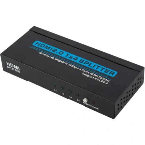 מפצל אקטיבי 4PORT , 3D & 4K UHD 60HZ , HDCP 2.2 - HDMI 2.0 PRO-SIGNAL