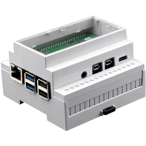 קופסת זיווד - RASPBERRY PI 4 DIN RAIL ENCLOSURE - CLEAR MULTICOMP PRO