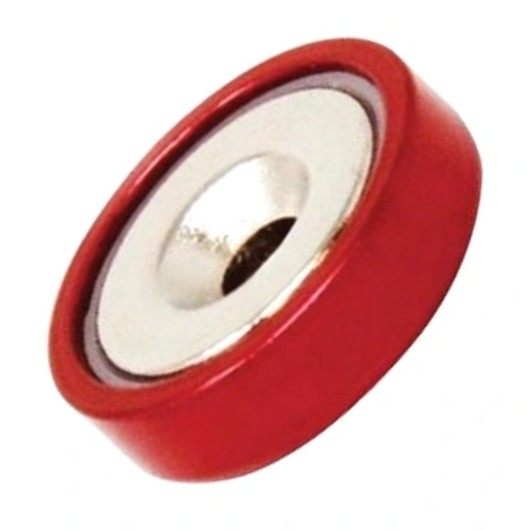 מגנט - NEODYMIUM POT - RED - 25MM X 7.7MM ECLIPSE MAGNETICS