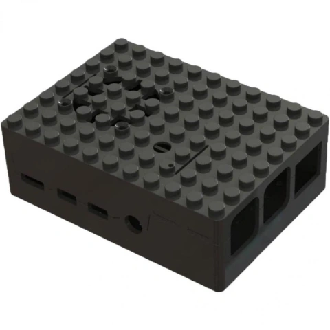 קופסת זיווד PI-BLOX שחורה עבור RASPBERRY PI 4 MULTICOMP PRO