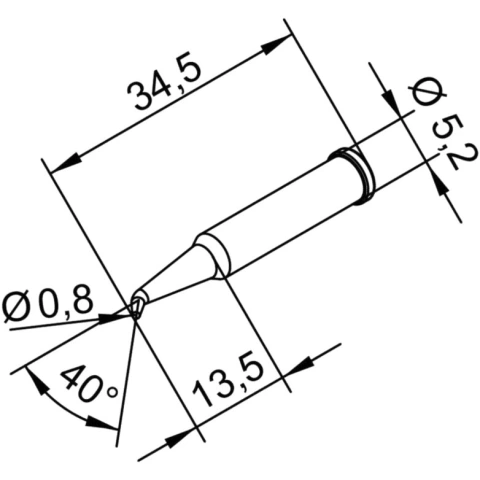 ראש לידית מלחם - ERSA 0102PDLF08L - PENCIL 0.8MM ERSA