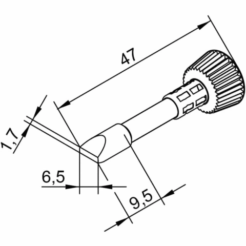 ראש לידית מלחם - ERSA 0102CDLF65L - CHISEL 6.5MM ERSA