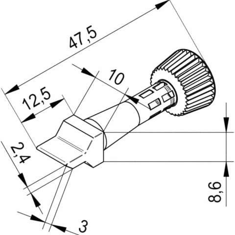 ראש לידית מלחם - ERSA 0102ZDLF100 - WICK 10MM ERSA