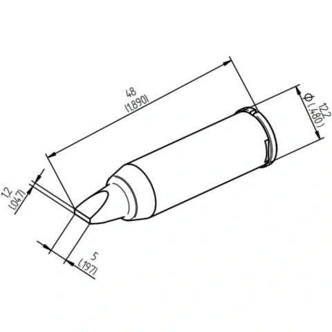 ראש לידית מלחם - ERSA 0242CDLF50 - CHISEL 5.0MM ERSA