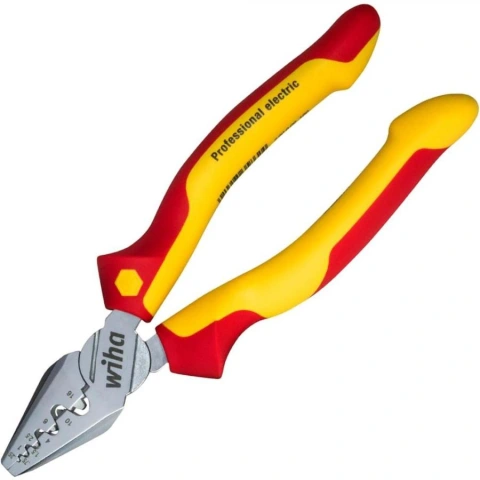 פלייר מבודד מקצועי לחשמלאים - WIHA 35862 - CRIMPER 180MM WIHA