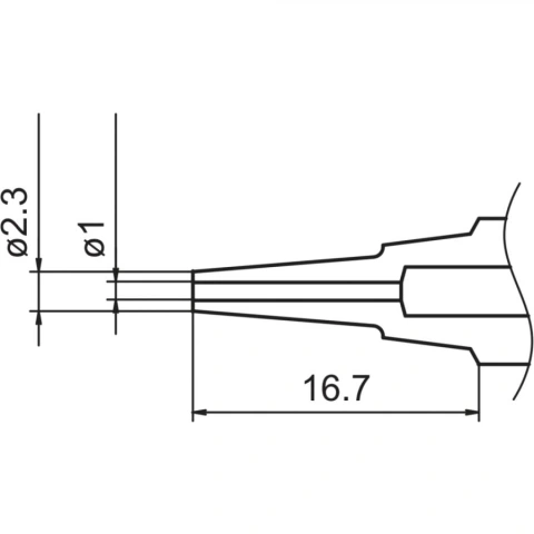 ראש לאקדח שואב בדיל חשמלי - HAKKO N3-L10 - 1MM HAKKO