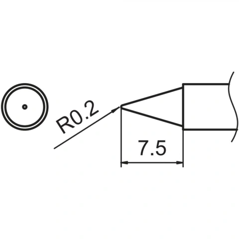 ראש מלחם - HAKKO T15-B - CONICAL 0.2MM HAKKO