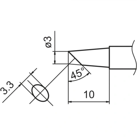 ראש מלחם - HAKKO T15-BCF3 - 45º BEVELED 3MM HAKKO