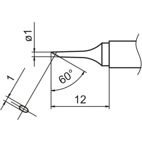 ראש מלחם - HAKKO T15-C1 - 60º BEVELED 1MM HAKKO