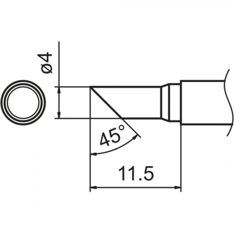 ראש מלחם - HAKKO T15-C4 - 45º BEVELED 4MM HAKKO