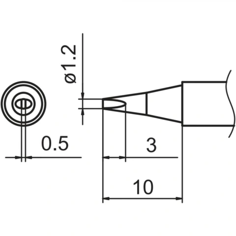 ראש מלחם - HAKKO T15-D12 - CHISEL 1.2MM HAKKO