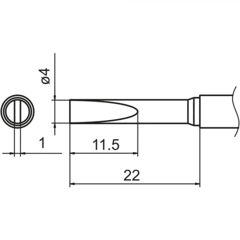 ראש מלחם - HAKKO T15-DL4 - LONG CHISEL 4MM HAKKO