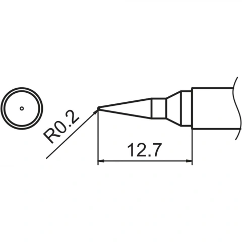 ראש מלחם - HAKKO T15-IL - LONG SHARP CONICAL 0.2MM HAKKO