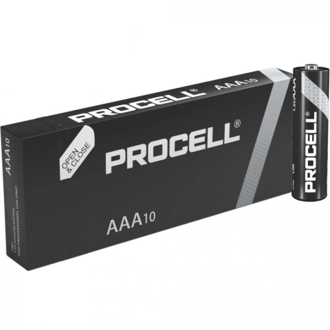 10 סוללות אלקליין - AAA 1.5V - DURACELL PROCELL INDUSTRIAL DURACELL