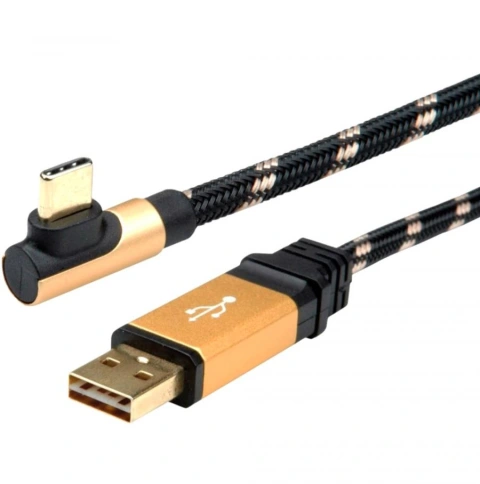 כבל ROLINE GOLD - 1.8M - C(M-R/A) ~ A(M) - USB 2.0 ROLINE