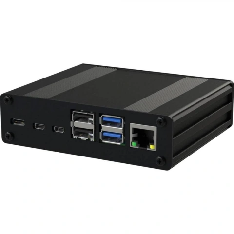 קופסת זיווד תעשייתית - RASPBERRY PI-BOX PRO 4 - BLACK MULTICOMP PRO