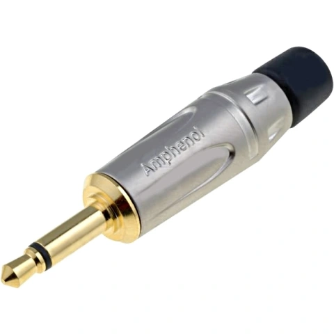 מחבר PL 3.5MM זכר מונו להלחמה לכבל - כסוף / זהב - AMPHENOL AMPHENOL AUDIO