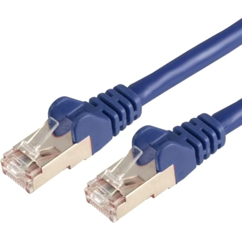 כבל רשת יצוק מסוכך - CAT6A SSTP 0.2M - בידוד כחול PRO-SIGNAL