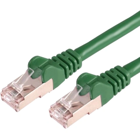 כבל רשת יצוק מסוכך - CAT6A SSTP 0.2M - בידוד ירוק PRO-SIGNAL