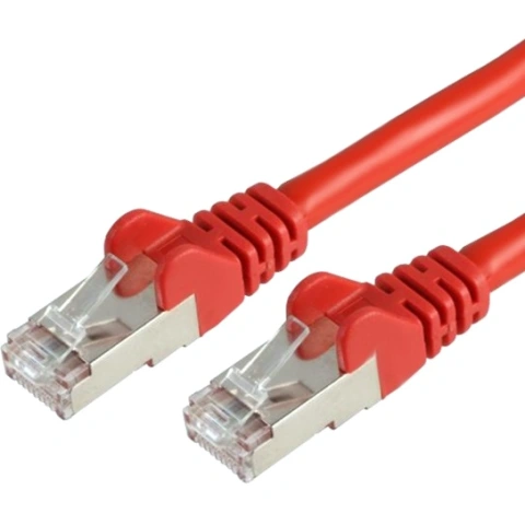 כבל רשת יצוק מסוכך - CAT6A SSTP 1M - בידוד אדום PRO-SIGNAL