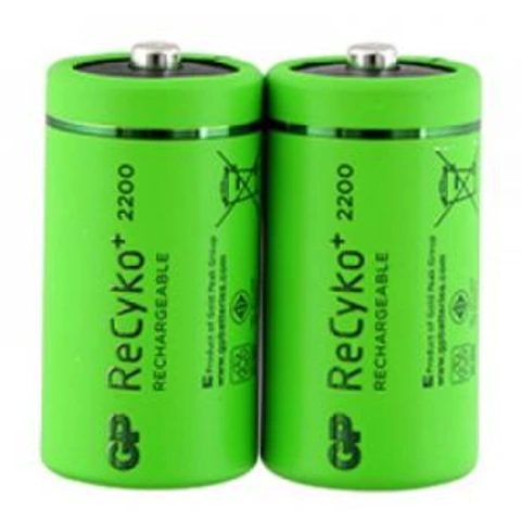 2 סוללות C נטענות GP Recyko 2200mAh GP BATTERIES