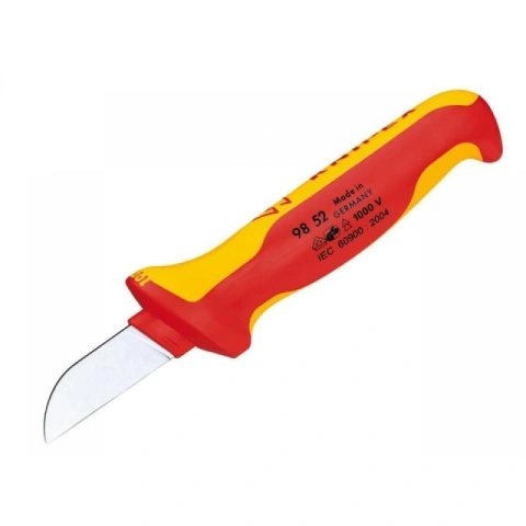 סכין מקצועי מבודד לחיתוך וגילוף כבלים - KNIPEX 98 52 KNIPEX