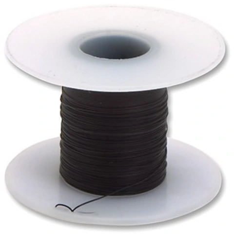 כבל WIREWRAP מקצועי - 30AWG - גליל 100M - בידוד שחור PRO-POWER