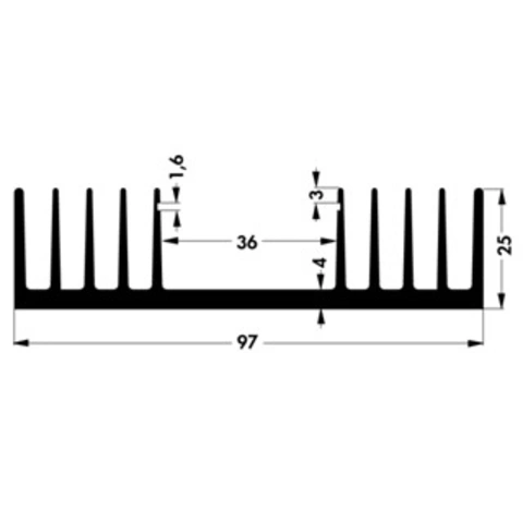 גוף קירור SK 04/50 SA - 97X50X25MM FISHER ELEKTRONIK