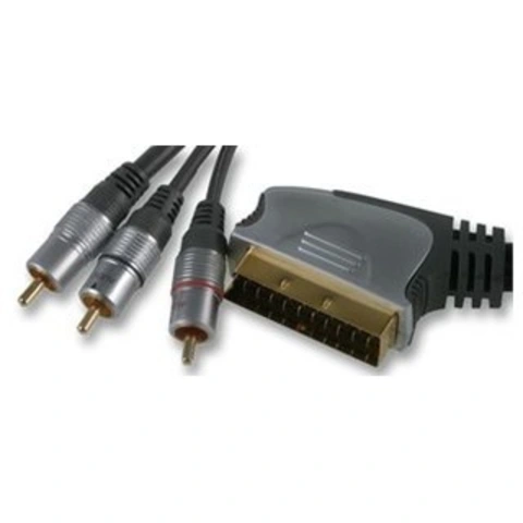 כבל PRO SIGNAL - SCART - 3XRCA IN/OUT 1.5M PRO-SIGNAL