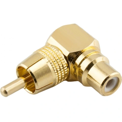 מתאם RCA PLUG - RCA SOCKET RIGHT ANGLED PRO-SIGNAL