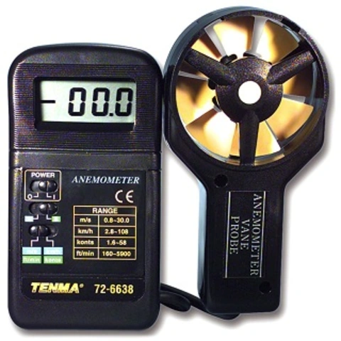 מודד ספיקת אוויר ידני דיגיטלי - TENMA 72-6638 ANENOMETER TENMA