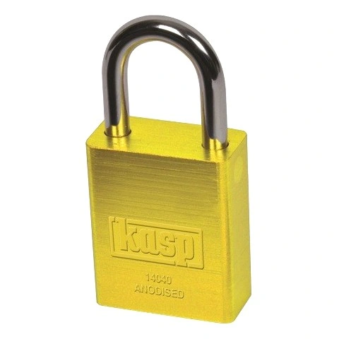 מנעול תליה מקצועי חסין מים - 40MM - צהוב - KASP SECURITY KASP SECURITY