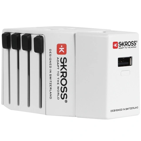 מתאם חשמל בינלאומי - POWER PACK WORLD ADAPTER MUV USB SKROSS