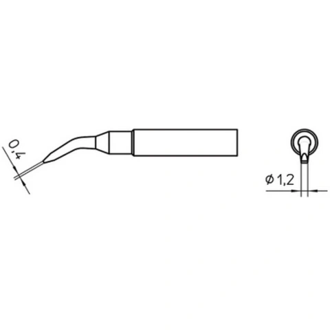 ראש למלחם - WELLER XNT-4XHS - 1.2MM CHISEL BENT WELLER