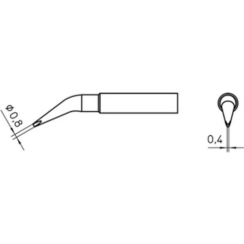 ראש למלחם - WELLER XNT-HXHS - 0.8MM CHISEL BENT WELLER